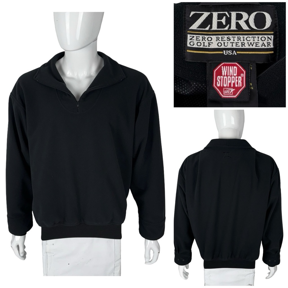 Zero Restriction Windstopper Micro Fleece Jacket Mens Medium Black Pockets Golf